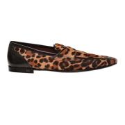 Dolce & Gabbana Bruna Leopardmönstrade Loafers för Män Brown, Herr