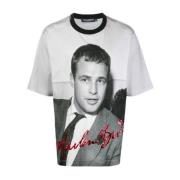 Dolce & Gabbana Svart Marlon Brando T-shirt för män Black, Herr
