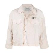 Off White Logo Windbreaker Bomberjacka Beige, Herr