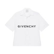 Givenchy Vit Skjorta med Broderad Logotyp White, Herr