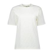 Fendi FF Print Rund Hals T-Shirt White, Dam