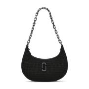Marc Jacobs Svart väska med svart rhinestone-dekorerad logoplakett Bla...