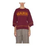 Marni Klassisk Crew Neck Sweater Red, Dam