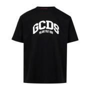 Gcds Logo Loose Rundhalsad Bomull T-Shirt Black, Herr