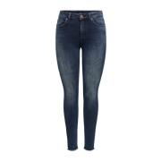 Only Blush Life Mid Ank Raw Jeans Blue, Dam