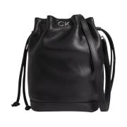 Calvin Klein Snygg Svart Cross Body Bucket Väska Black, Dam