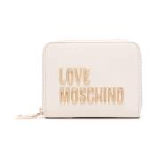 Love Moschino Ivory Plånbok med Logotyp Beige, Dam