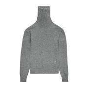 Ami Paris Grå Cashmere Turtlenecktröja Gray, Herr