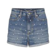 Saint Laurent Högmidjade Denim Shorts Blue, Dam