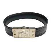 Louis Vuitton Vintage Pre-owned Laeder armband Black, Dam