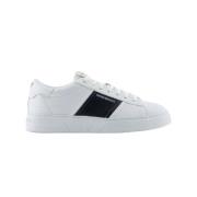 Emporio Armani Vita Logo Calfskin Sneakers White, Herr