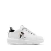 Karl Lagerfeld Vita Läder Kapri Sneakers White, Dam