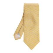Salvatore Ferragamo Mönstrad slips i siden Yellow, Herr