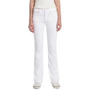 7 For All Mankind Ren Vit Bootcut Tailorless med Sliten Hem White, Dam