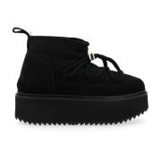 Inuikii Klassisk Shearling Platform Sneaker Black, Dam