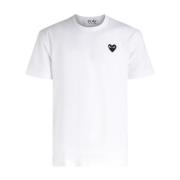 Comme des Garçons Play Vit T-shirt med svart hjärta för män White, Her...