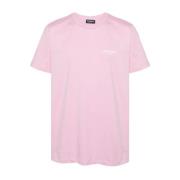 Dondup Rosa Logo Print T-shirts och Polos Pink, Herr