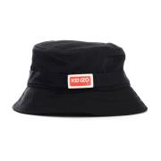 Kenzo Svart Logga Bucket Hat med Röd och Vit Framsida Black, Herr