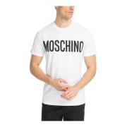 Moschino Mönstrad Logo T-shirt White, Herr