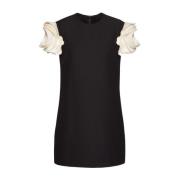 Valentino Svart Crepe Couture Miniklänning med Blomapplikation Black, ...