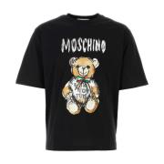 Moschino Svart Oversize Bomull T-shirt Black, Herr