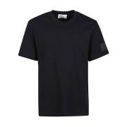 Ami Paris Svart Bomull T-shirt med Logopatch Black, Herr