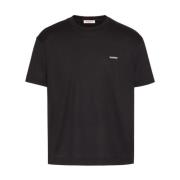 Valentino Svarta Logo Print T-shirts och Polos Black, Herr