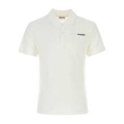 Alexander McQueen Vit Piquet Polo Shirt White, Herr