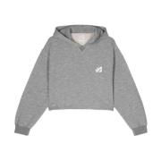 Autry Flocked Cropped Hoodie Gray, Dam