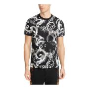 Versace Jeans Couture Abstrakt Multifärg Akvarell T-shirt Black, Herr