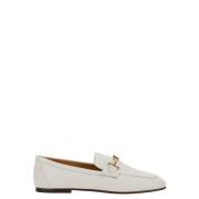 Tod's Vita Läderloafers med Dubbel T Detalj White, Dam