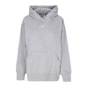Nike Oversized Fleece Pullover Hoodie Gray, Dam