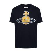 Vivienne Westwood Blåa Bomull T-shirts och Polos med Signatur Orb Logo...