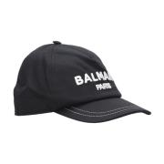 Balmain Barn Baseball Bomullshatt med Logotyp Black, Dam