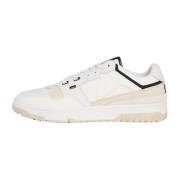 Tommy Hilfiger Herr Basket Sneakers med Kontrasterande Texturer White,...