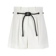 3.1 Phillip Lim Vita bomullsshorts med bälte White, Dam