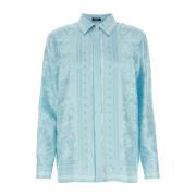 Versace Silketryckt skjorta Blue, Dam