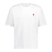 Ami Paris Oversized T-shirt med Logobroderi White, Herr