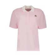 Moncler Boxy Fit Polo Shirt Pink, Herr