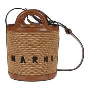 Marni Tropicalia Mini Bucket Väska Brown, Dam