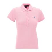 Ralph Lauren Damrosa Polo Skjorta med Broderad Logotyp Pink, Dam