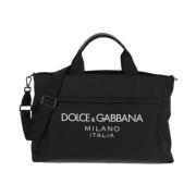 Dolce & Gabbana Nylon Logo Duffleväska Black, Herr