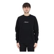 Moschino Svart Crewneck Tröja med Logotyp Black, Herr