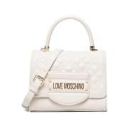 Love Moschino Quiltad handväska för kvinnor White, Dam