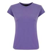 Elisabetta Franchi Dam T-shirts och Polos med Logo Purple, Dam