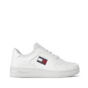 Tommy Hilfiger Retro Läder Basket Sneakers White, Dam