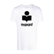 Isabel Marant Logotypad Vit Linne T-shirt White, Herr