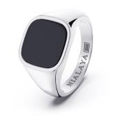 Nialaya Sterlingsilver Signetring med Svart Onyx Gray, Herr