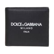 Dolce & Gabbana Svart läderplånbok med logotyp Black, Herr