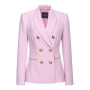 Pinko Dubbelknäppt blazer med metallknappar Pink, Dam